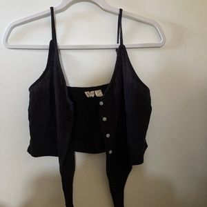 Roxy button up tank top, able to tie in front